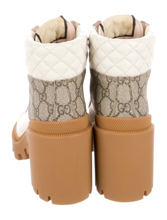 Gucci GG Supreme Leather Combat Boots
