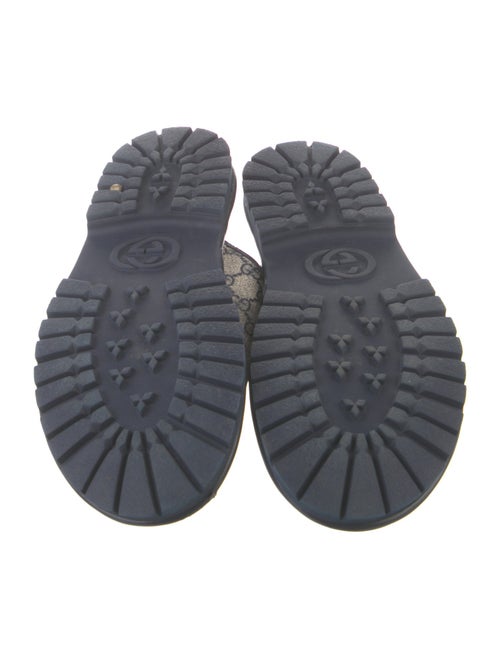 Gucci GG Supreme Leather Trim Embellishment Slippers