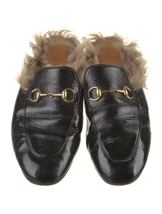 Gucci 1955 Horsebit Accent Patent Leather Mules