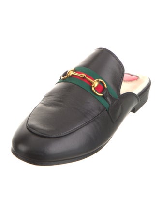 Gucci Web Accent Leather Mules