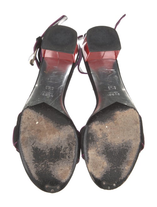 Gucci Suede Leather Trim Embellishment Sandals