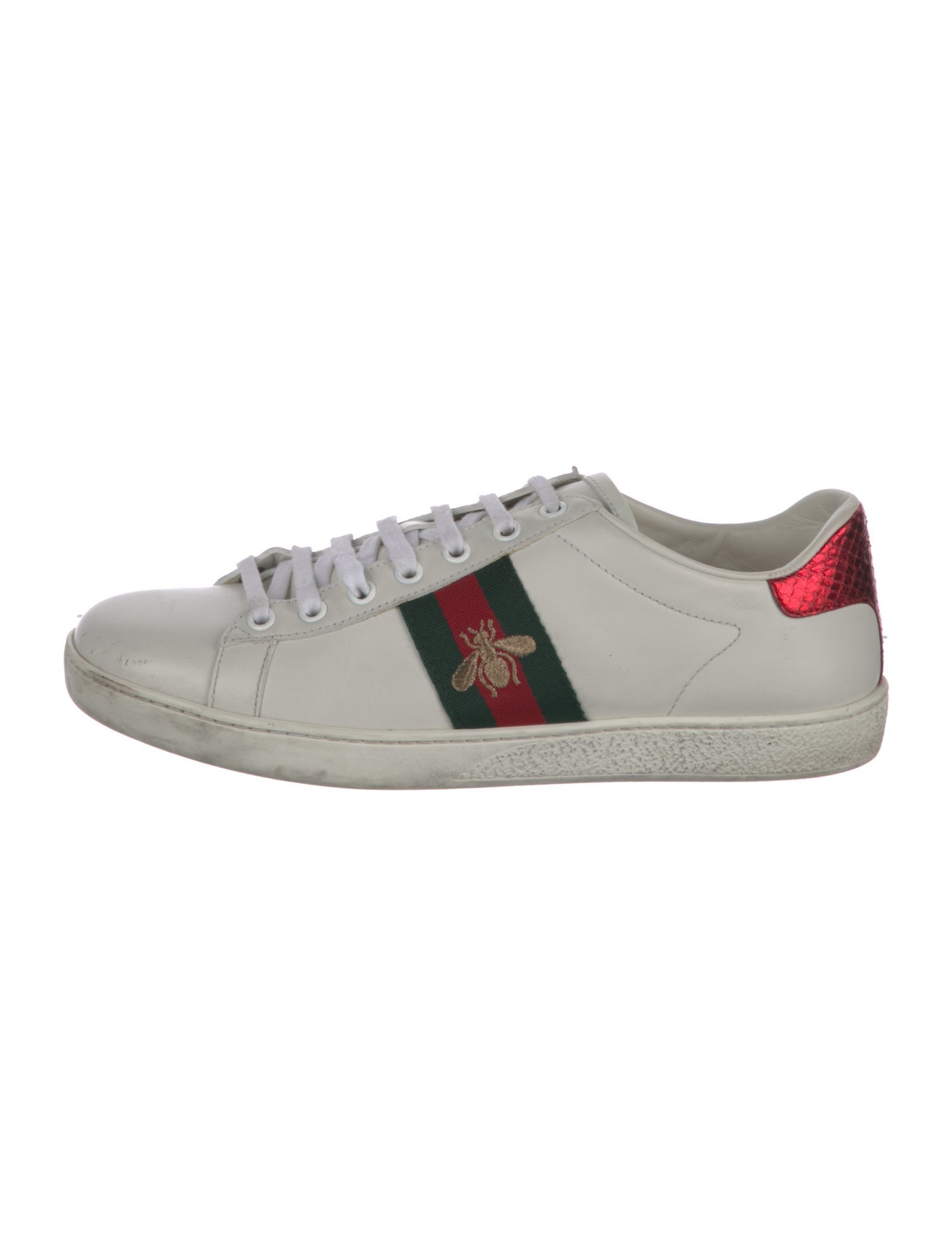 Gucci Web Accent Leather Sneakers