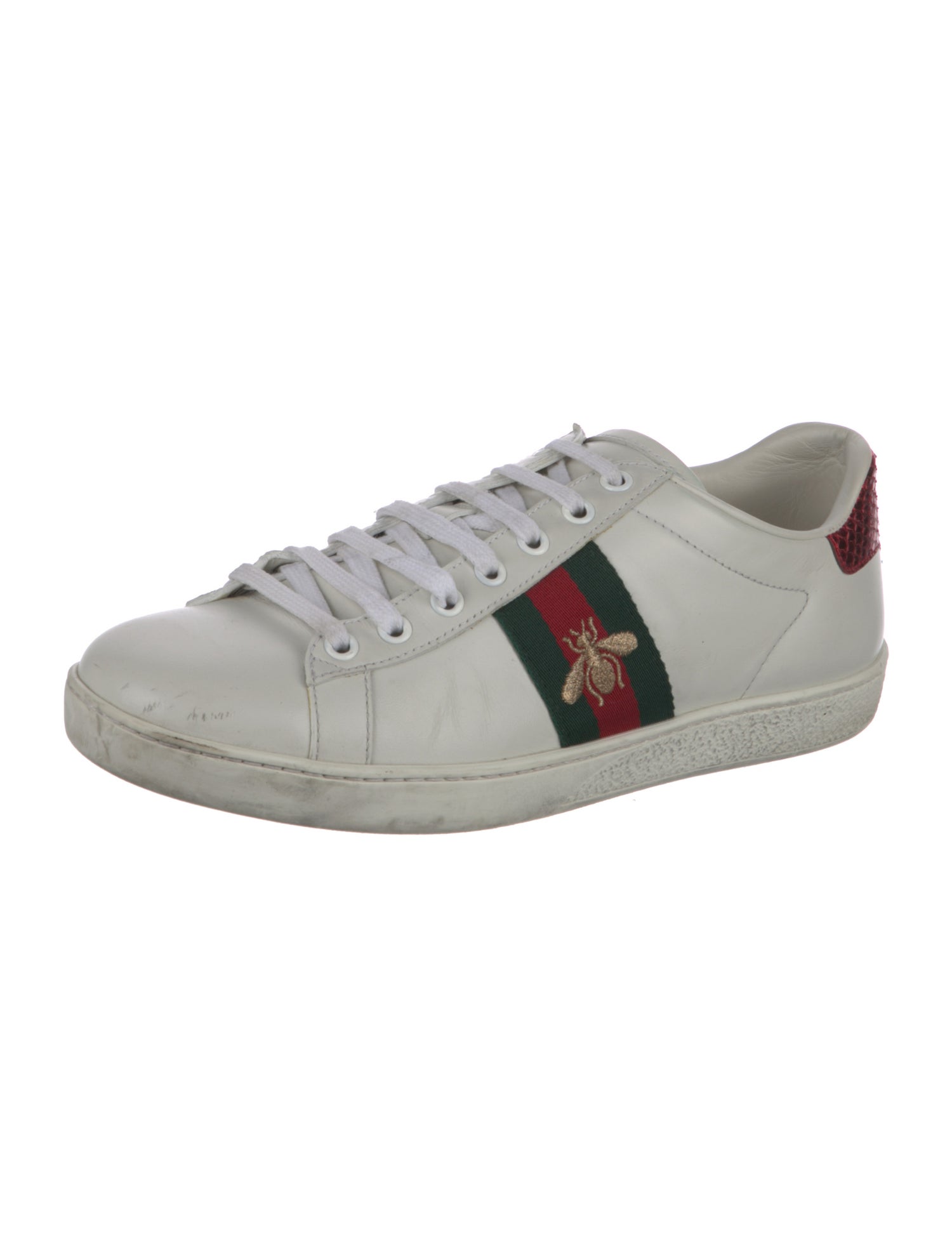 Gucci Web Accent Leather Sneakers