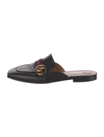 Gucci Sylvie Web Accent Leather Mules