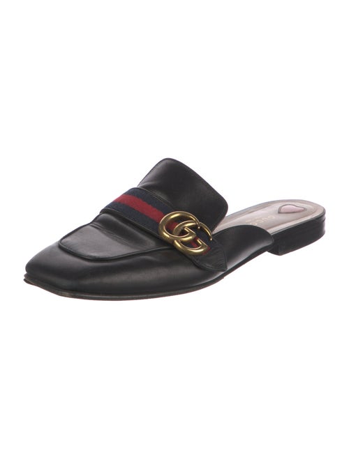 Gucci Sylvie Web Accent Leather Mules