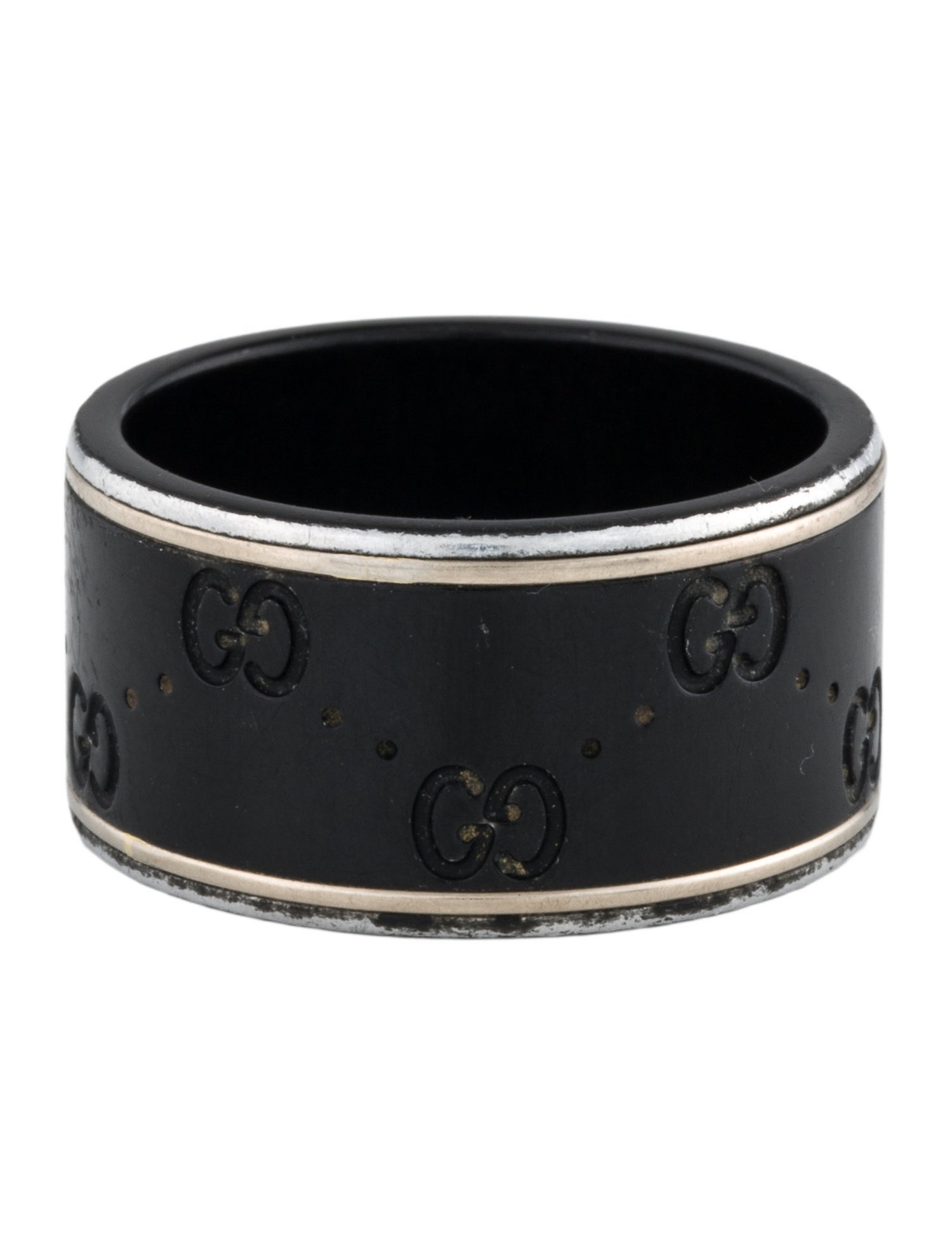 Gucci 18K Ceramic Wide Icon Band Ring