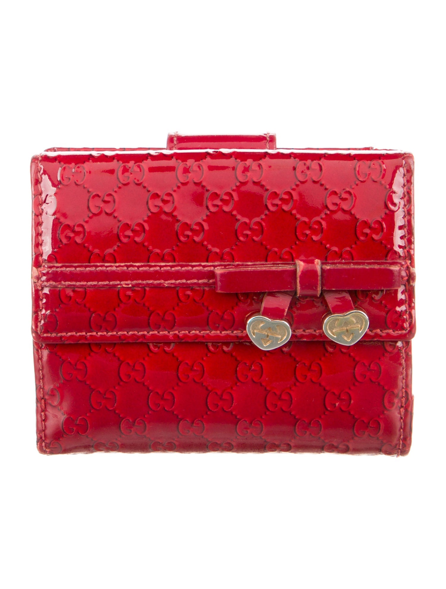 Gucci Microguccissima Pattern Patent Leather Compact Wallet