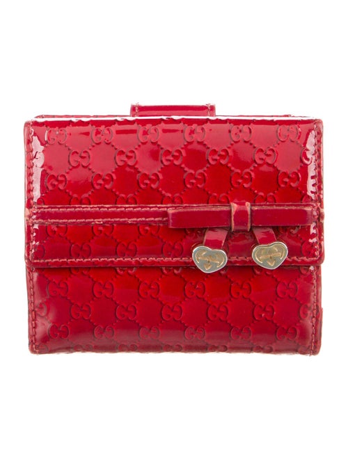 Gucci Microguccissima Pattern Patent Leather Compact Wallet