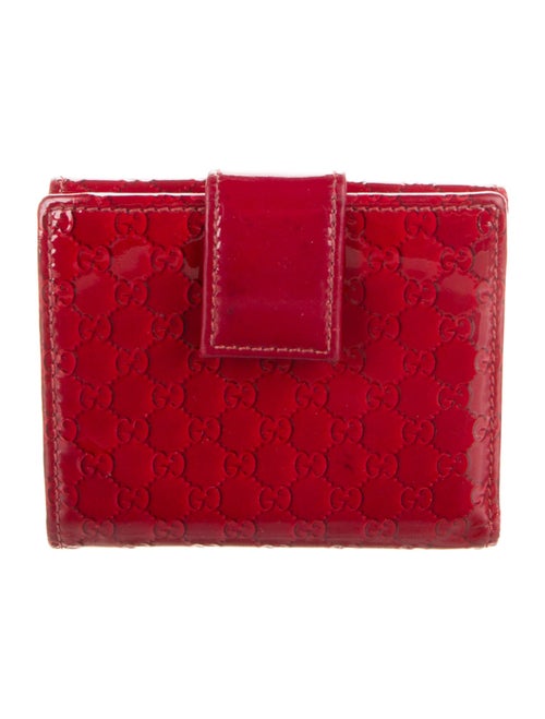 Gucci Microguccissima Pattern Patent Leather Compact Wallet