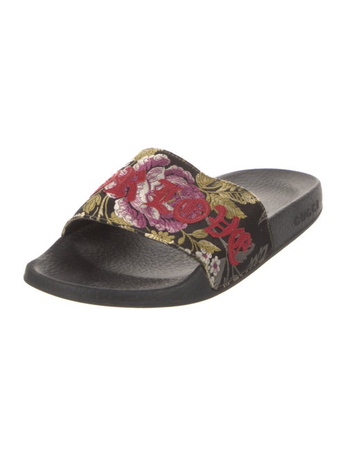 Gucci Printed Embroidered Accent Slides