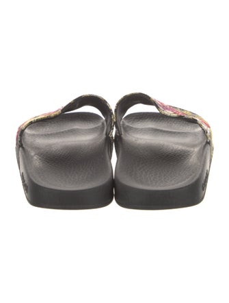 Gucci Printed Embroidered Accent Slides