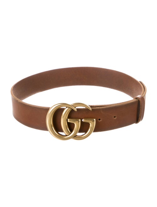 Gucci Double G Logo Leather Belt