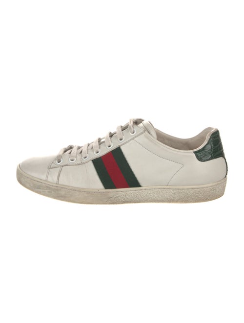 Gucci Web Accent Leather Sneakers
