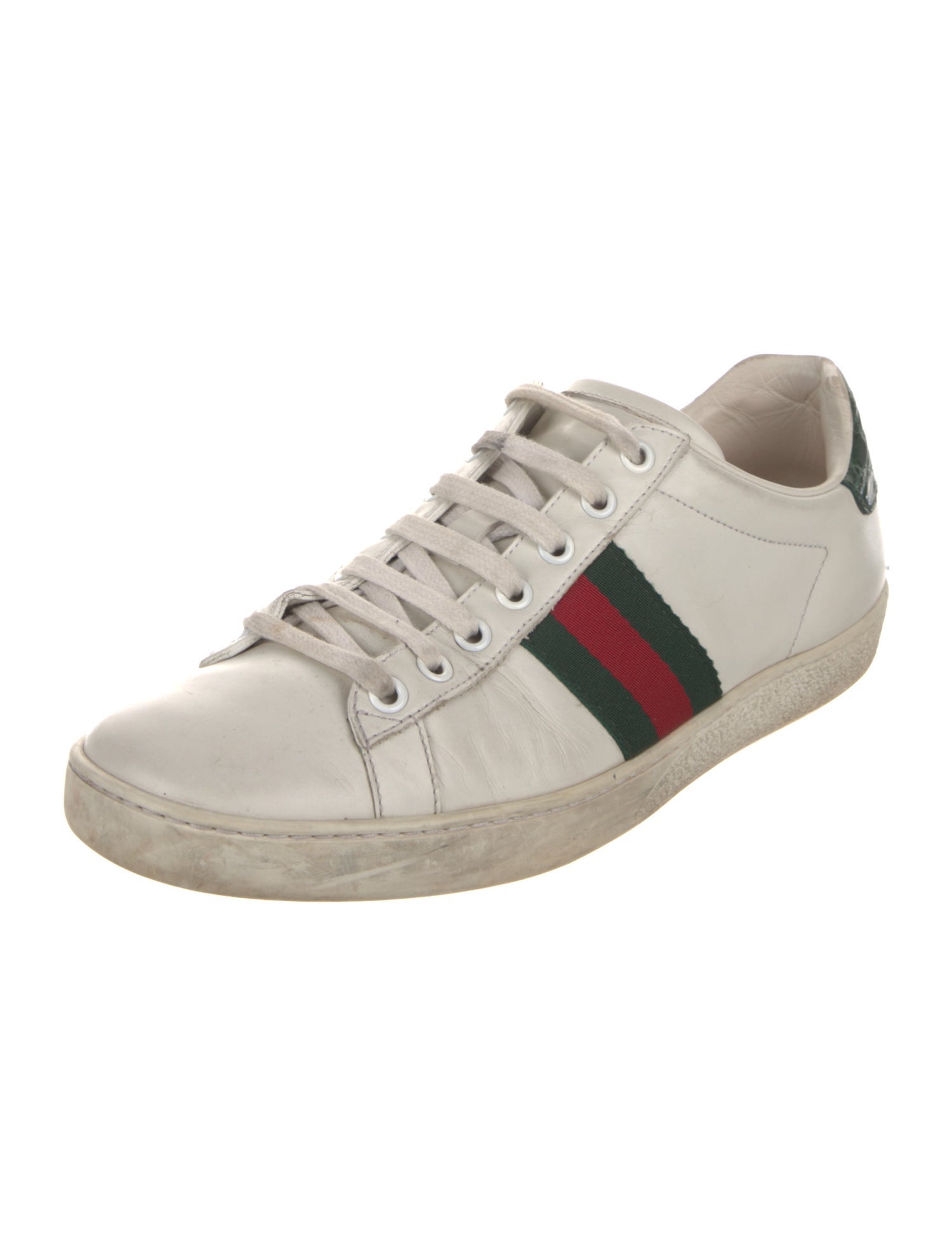 Gucci Web Accent Leather Sneakers