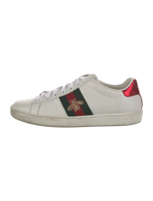Gucci Web Accent Leather Sneakers