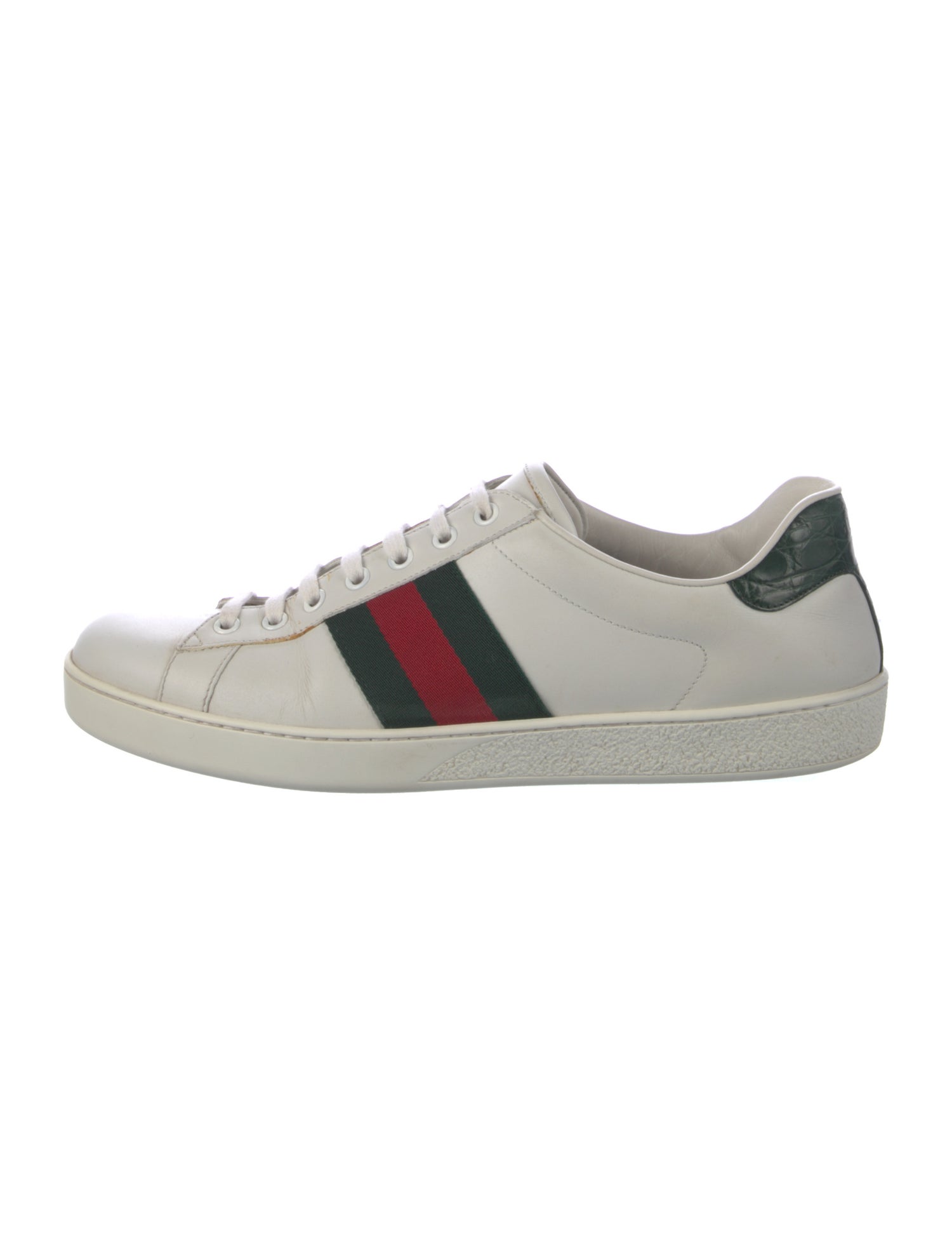 Gucci Web Accent Leather Sneakers