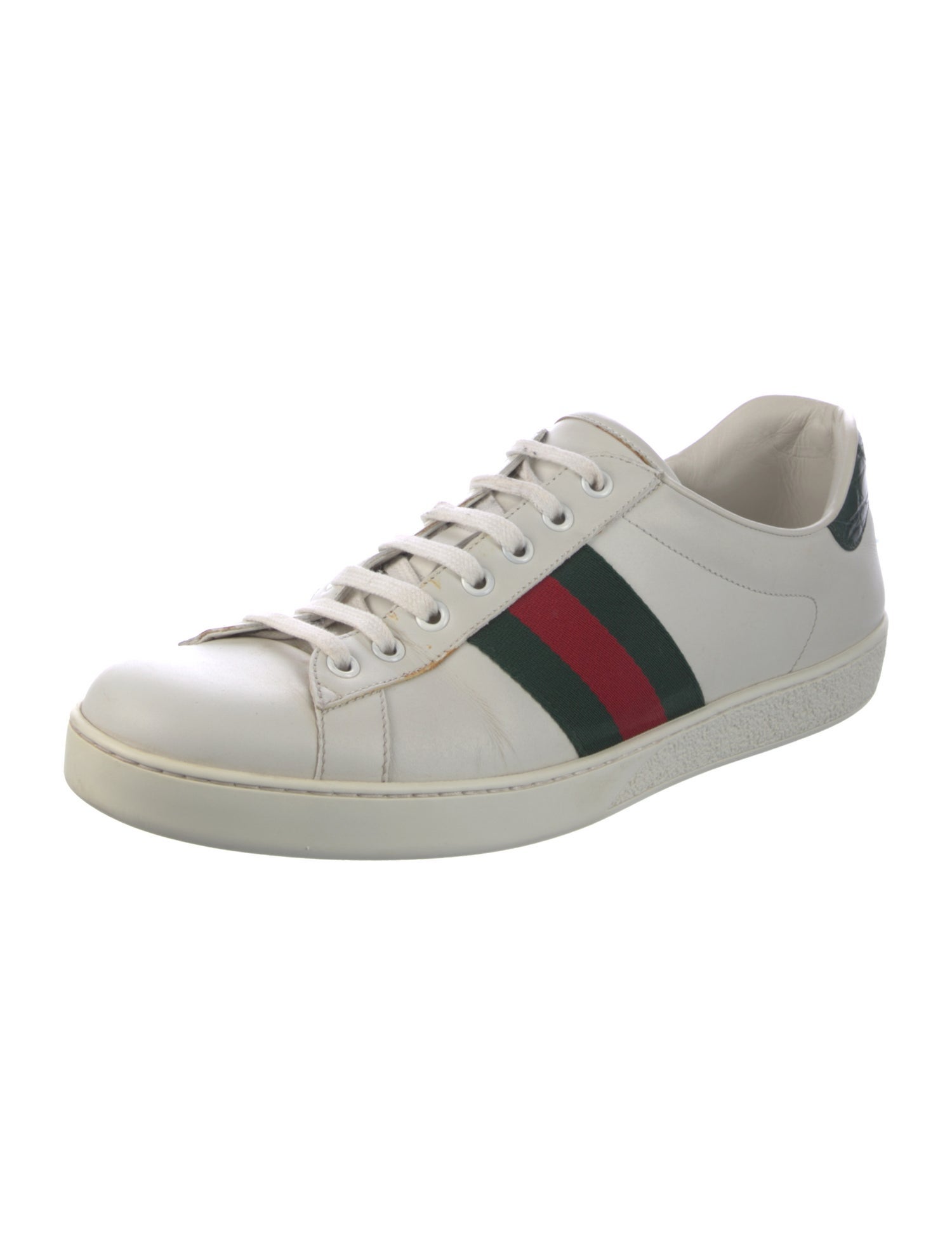 Gucci Web Accent Leather Sneakers
