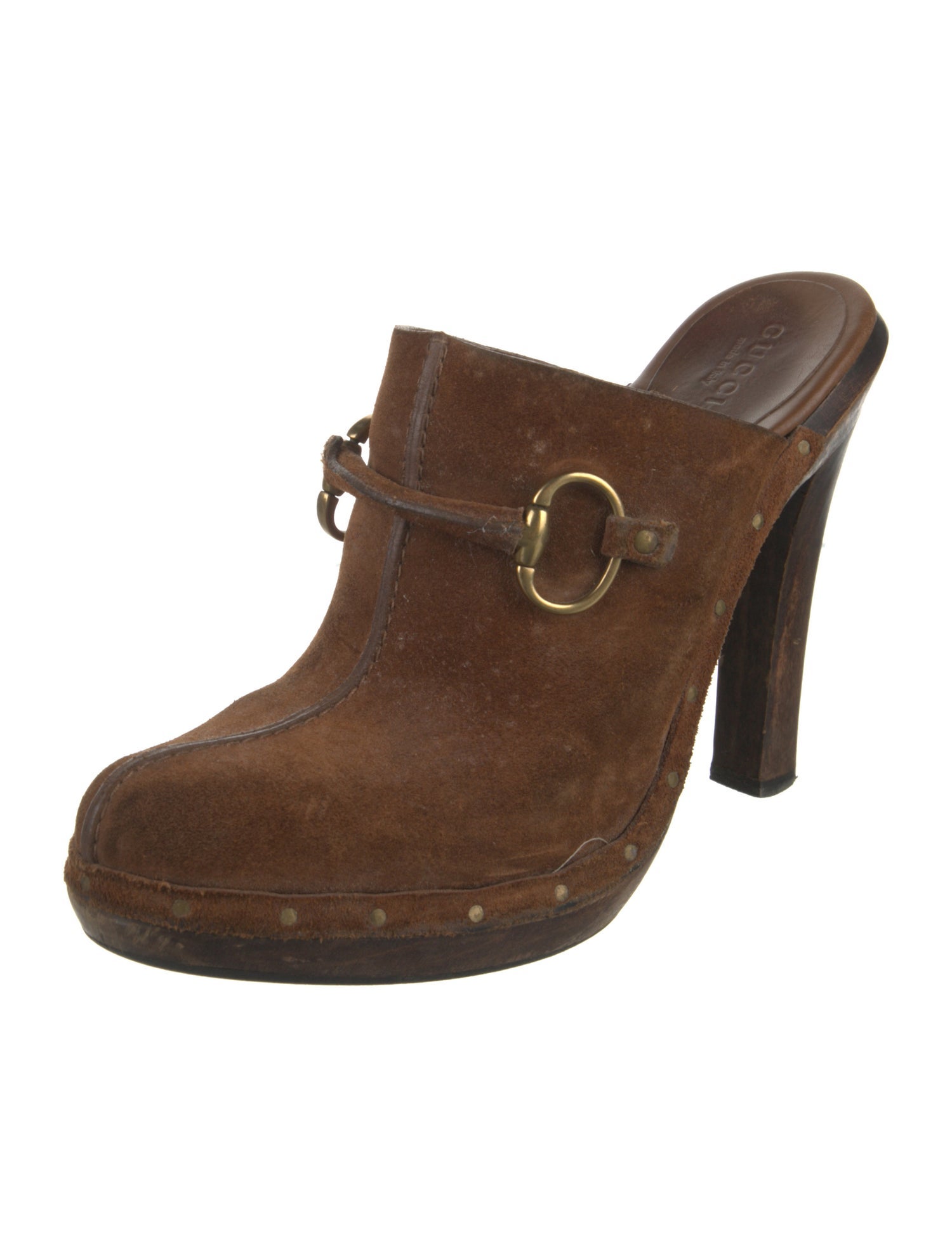 Gucci Horsebit Accent Suede Mules