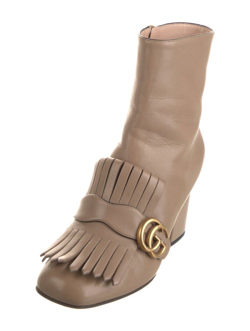 Gucci Double G Logo Leather Boots