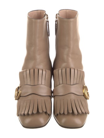 Gucci Double G Logo Leather Boots