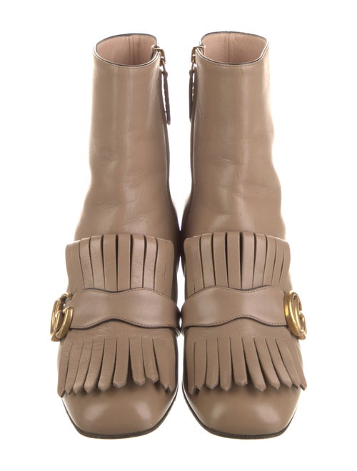 Gucci Double G Logo Leather Boots