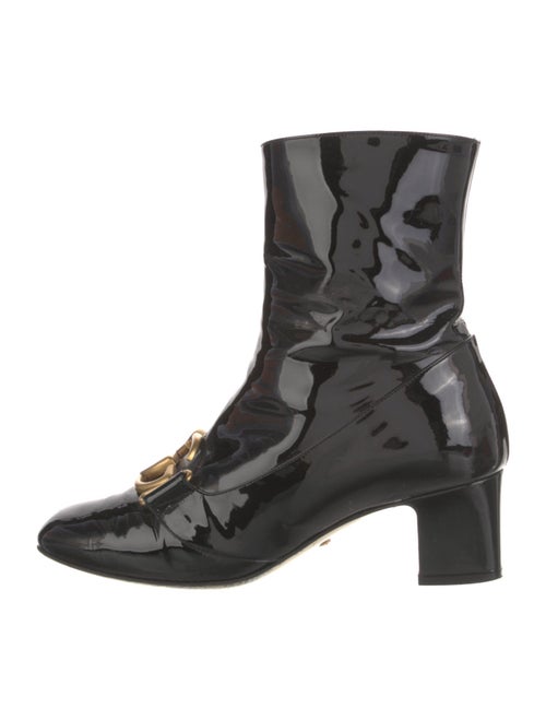 Gucci Double G Logo Patent Leather Boots