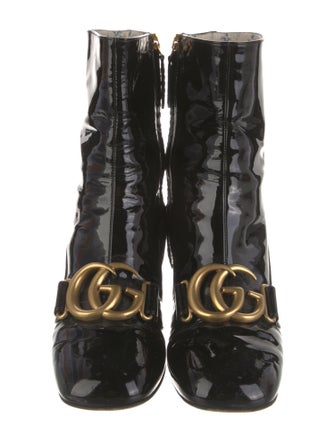 Gucci Double G Logo Patent Leather Boots