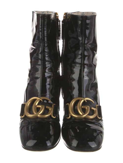 Gucci Double G Logo Patent Leather Boots