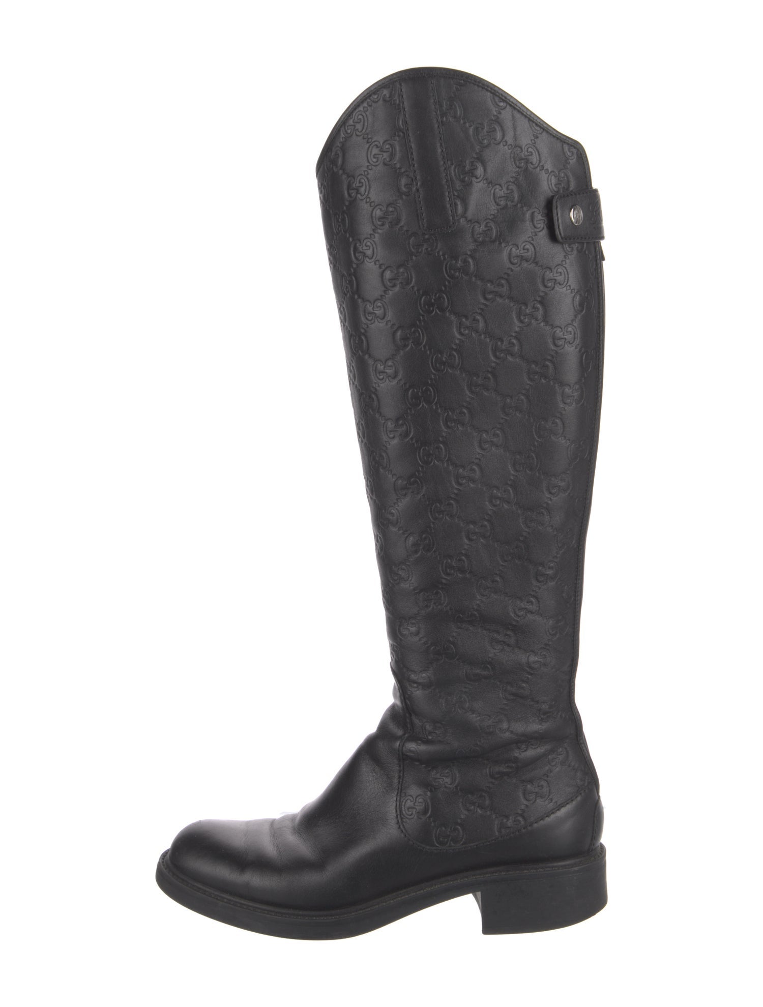 Gucci GG Signature Leather Riding Boots