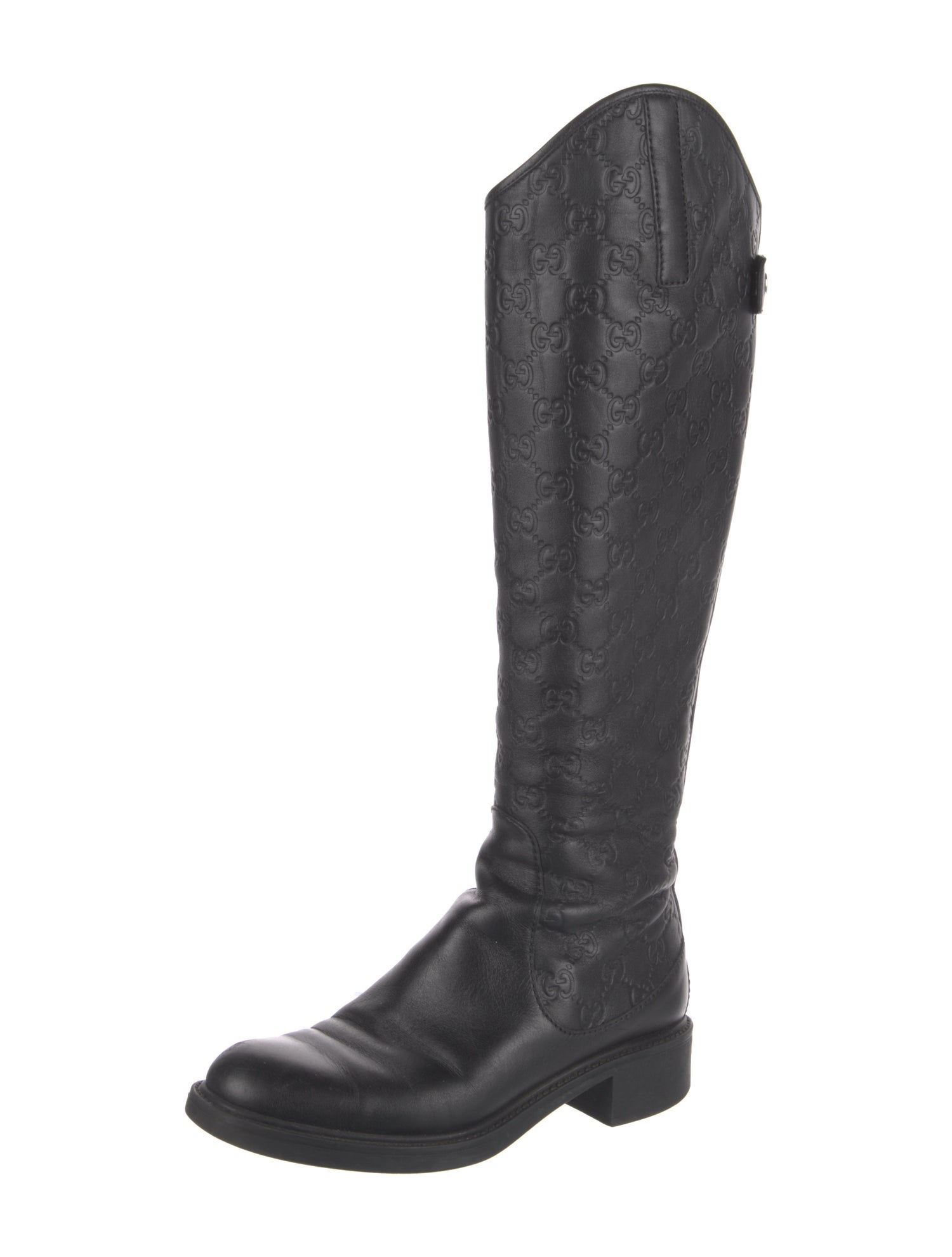 Gucci GG Signature Leather Riding Boots