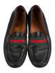Gucci Web Accent Leather Loafers