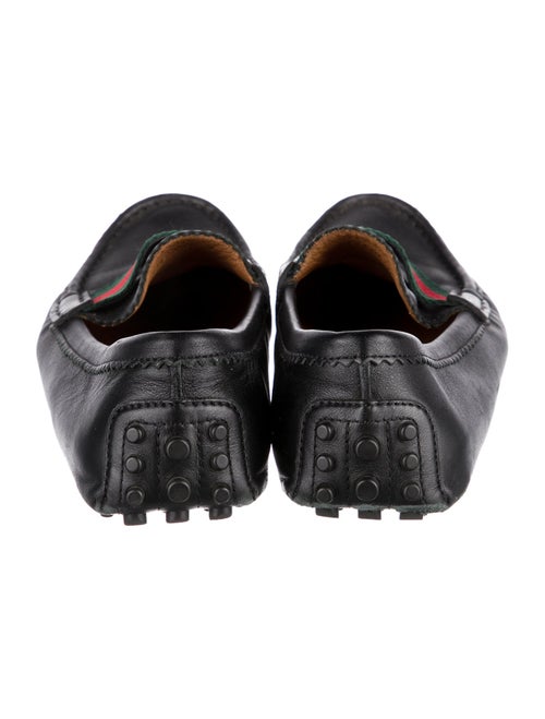 Gucci Web Accent Leather Loafers