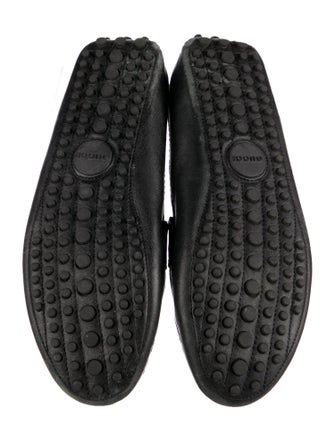 Gucci Web Accent Leather Loafers