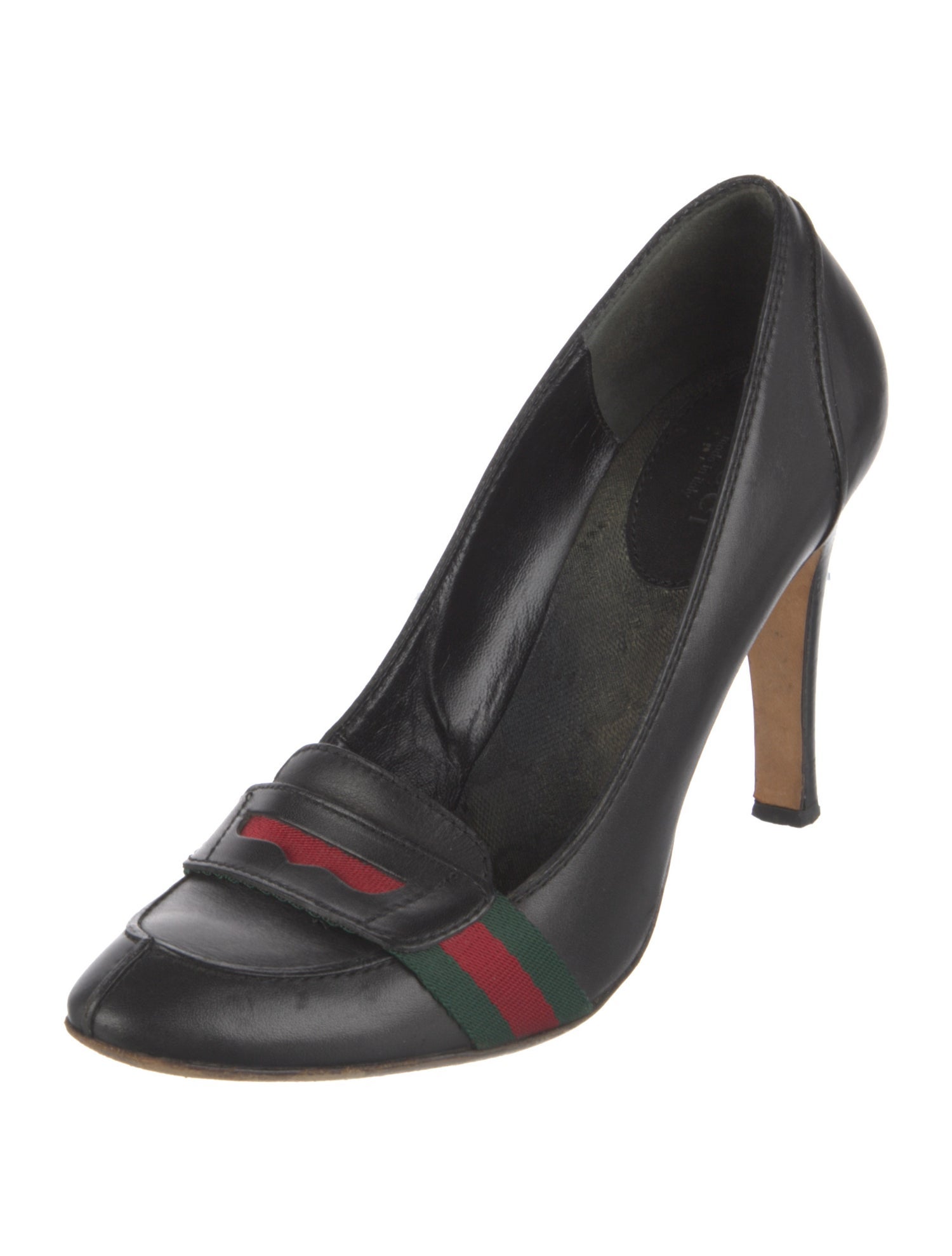 Gucci GG Canvas Leather Pumps