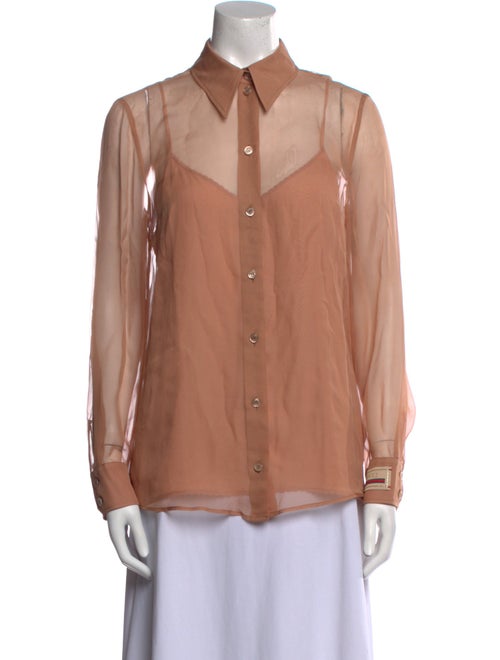 Gucci Long Sleeve Button-Up Top