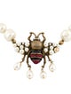 Gucci Faux Pearl & Crystal Bee Pendant Necklace
