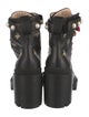 Gucci Faux Pearl Accents Leather Combat Boots