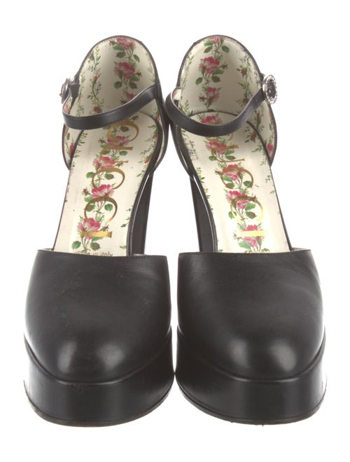 Gucci Leather Crystal Embellishments D'Orsay Pumps