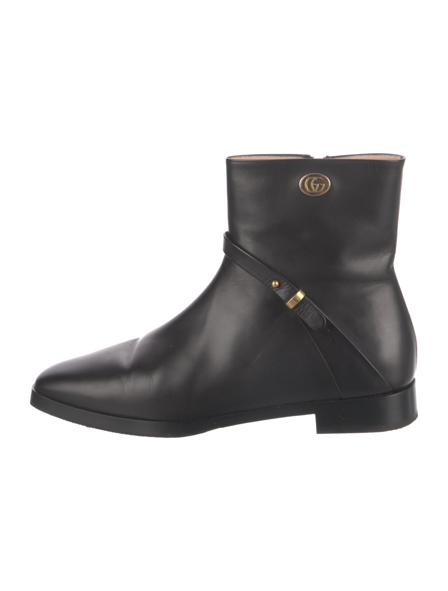 Gucci Double G Logo Leather Boots