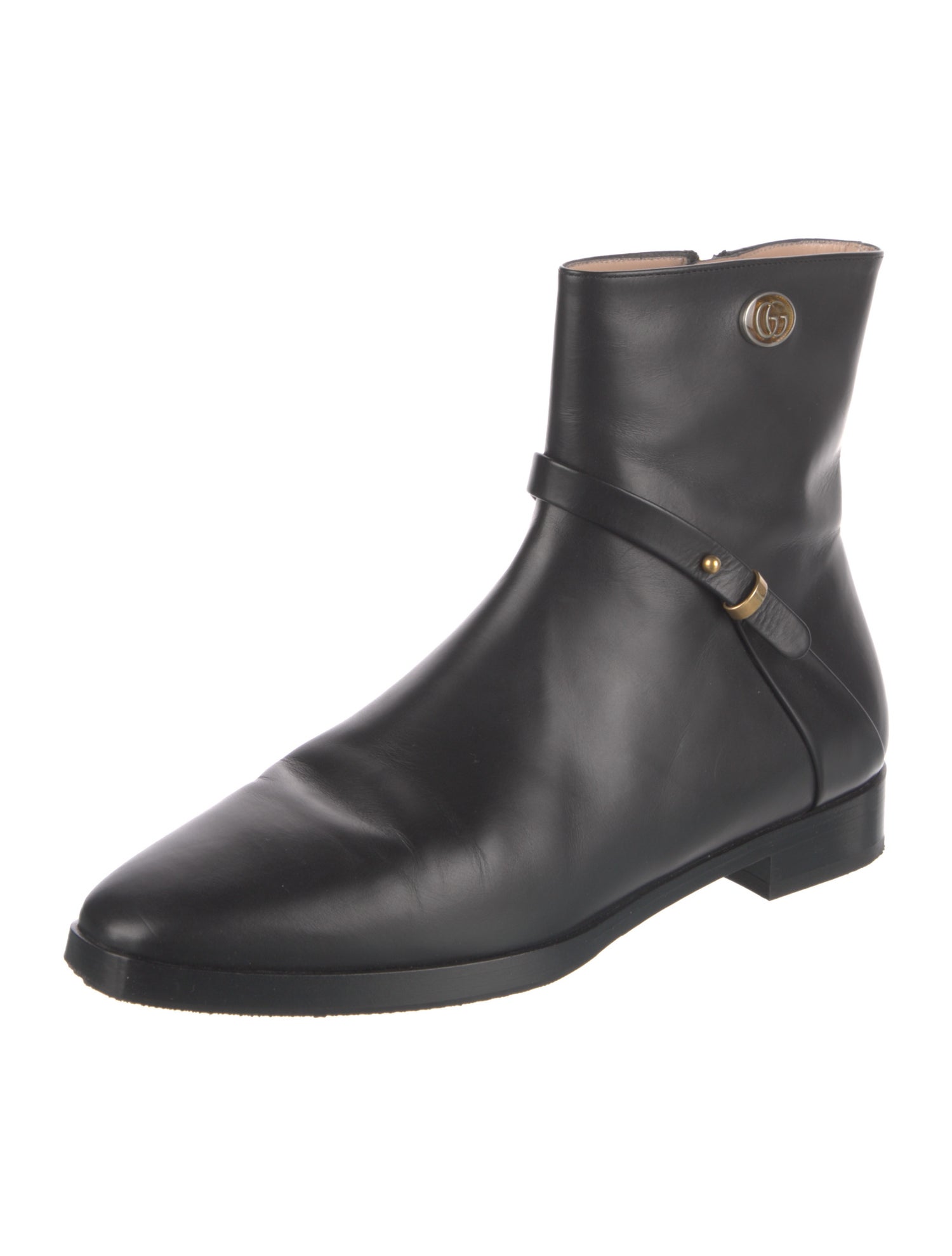 Gucci Double G Logo Leather Boots
