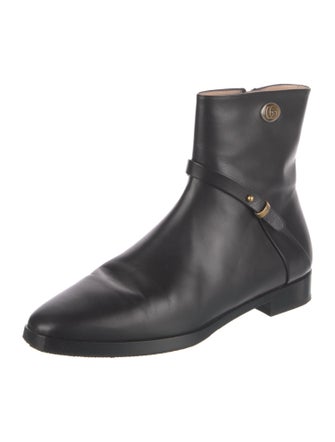 Gucci Double G Logo Leather Boots