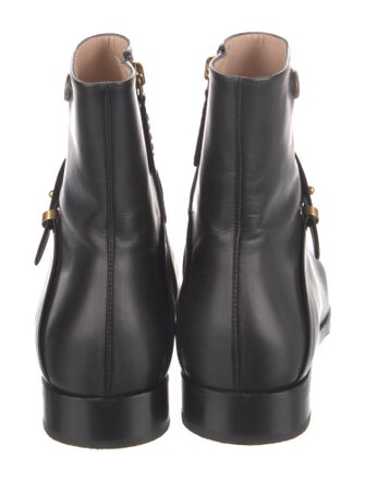 Gucci Double G Logo Leather Boots