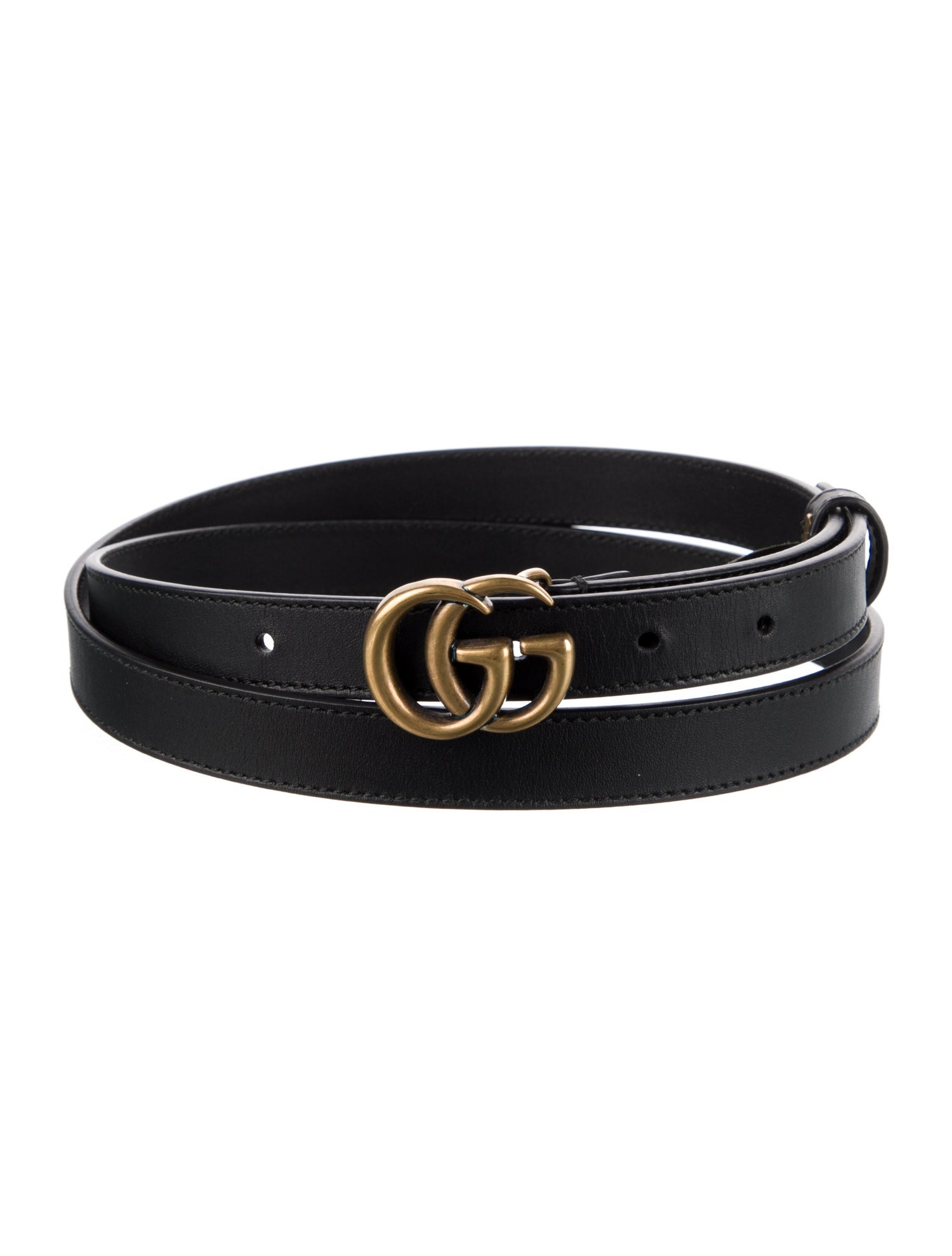 Gucci Double G Logo Skinny Belt