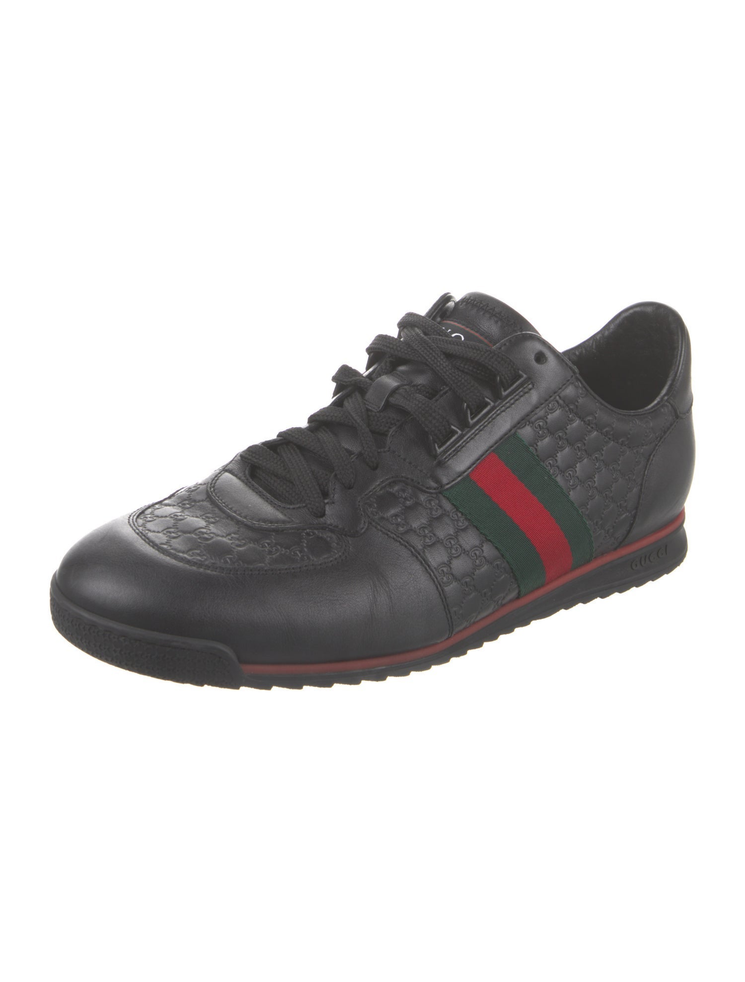 Gucci Web Accent Leather Sneakers