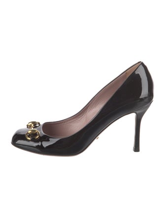 Gucci Horsebit Accent Patent Leather Pumps