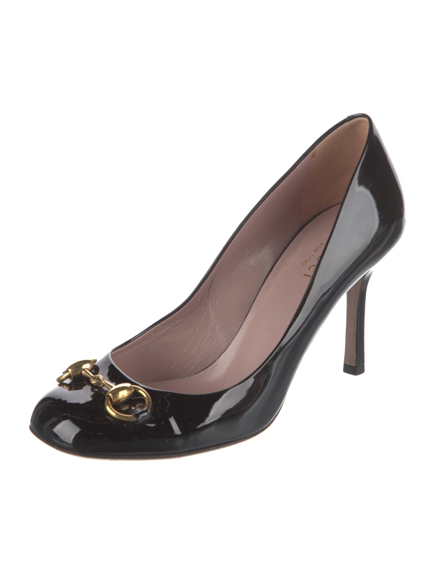 Gucci Horsebit Accent Patent Leather Pumps