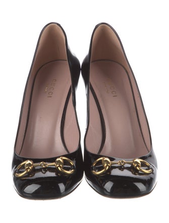 Gucci Horsebit Accent Patent Leather Pumps
