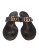 Gucci Double G Logo Leather Flip Flops