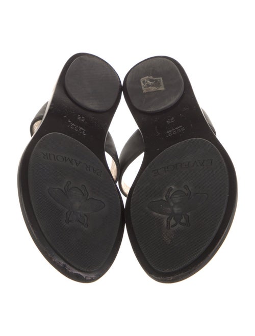 Gucci Double G Logo Leather Flip Flops