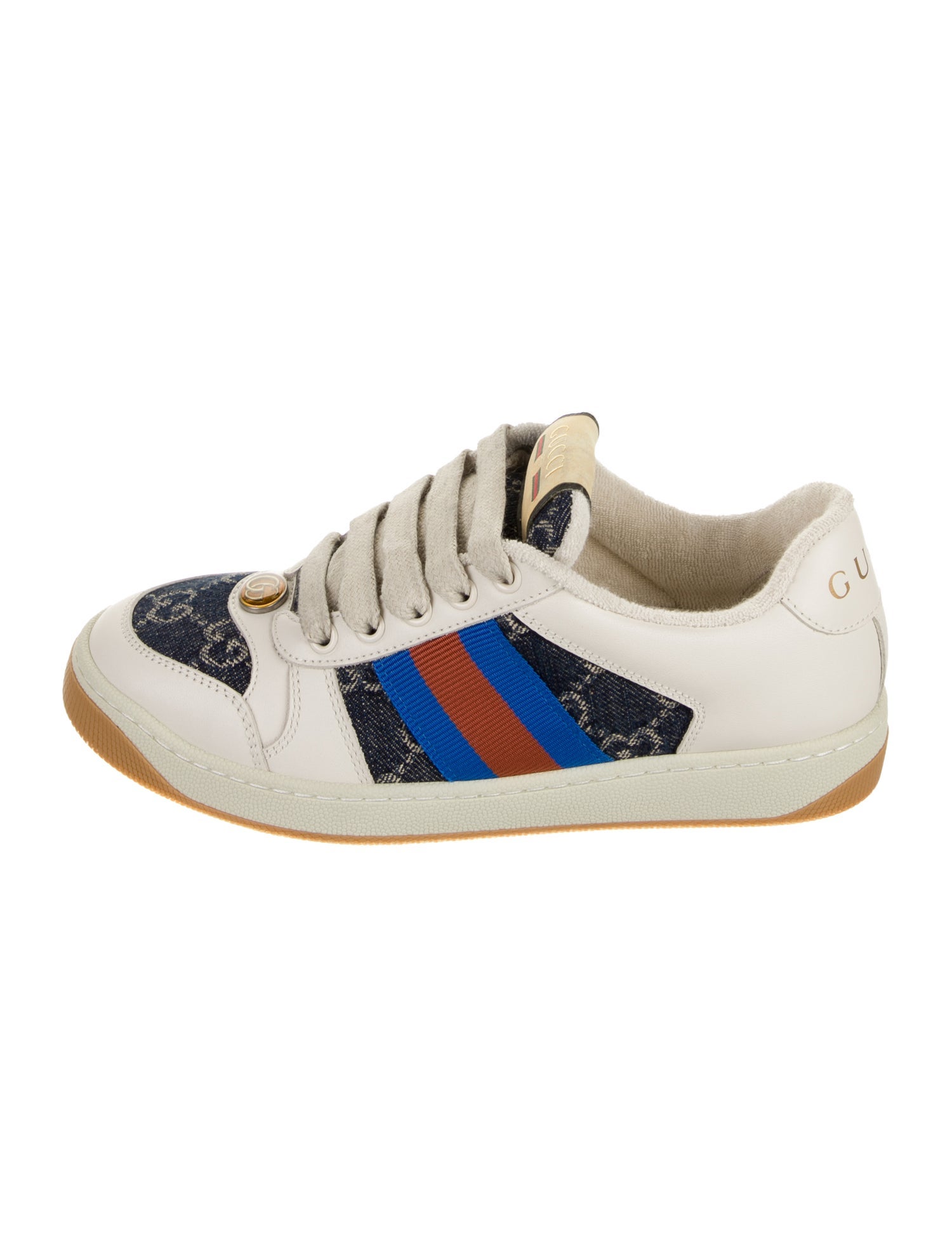 Gucci GG Denim Leather Sneakers